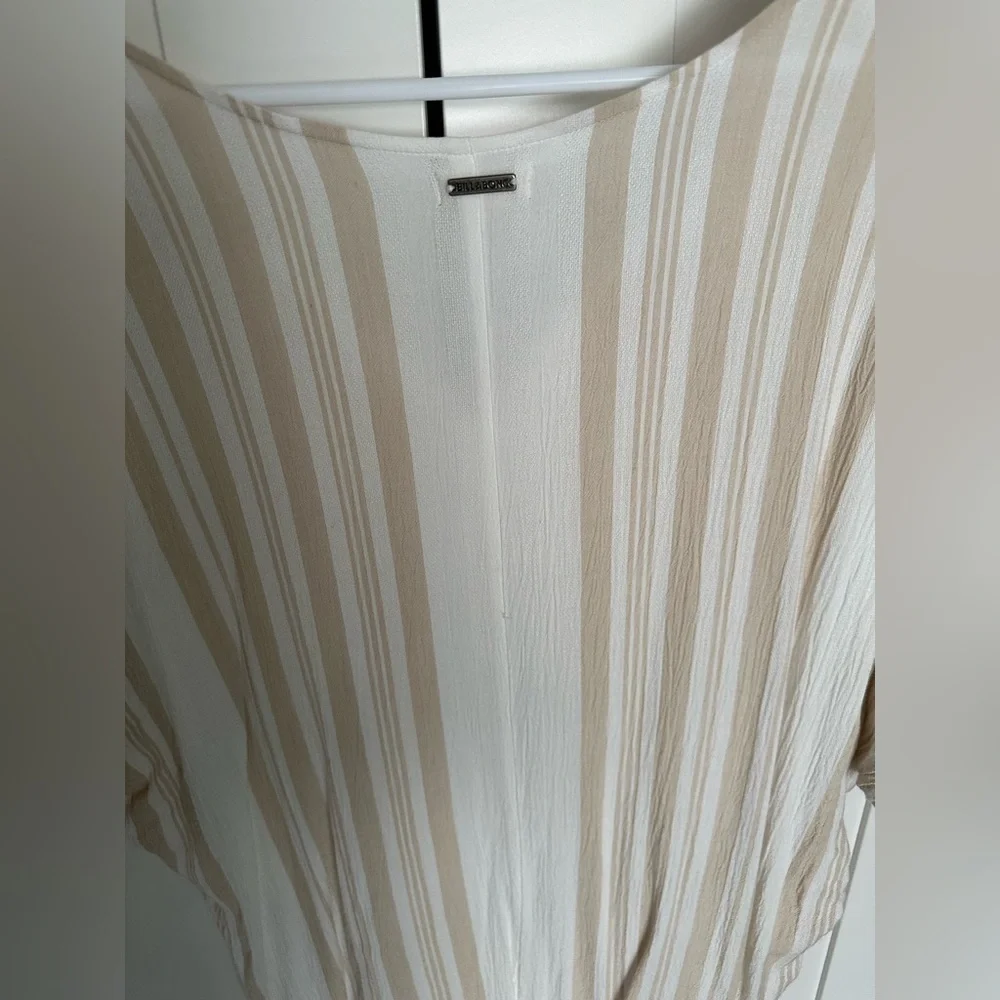 Billabong Women's Lightweight Swim Cover-up Beige & White With Fringe Size Large - Picture 8 of 8